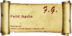 Feld Gyula névjegykártya