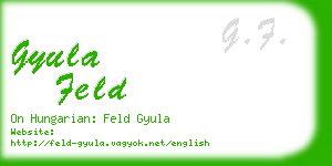 gyula feld business card